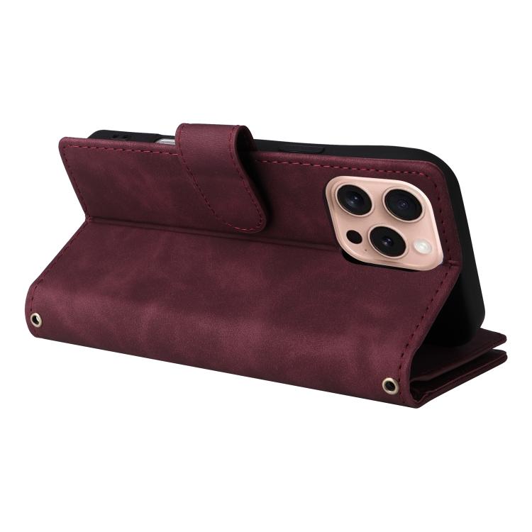 For iPhone 16 Pro Multifunctional Multi-Card Wallet Phone Leather Case