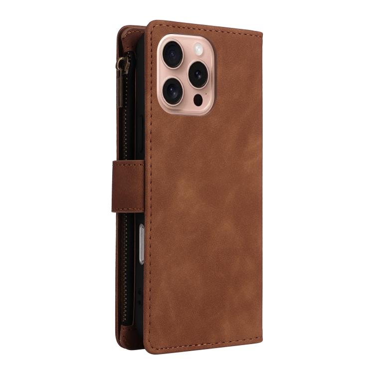 For iPhone 16 Pro Multifunctional Multi-Card Wallet Phone Leather Case