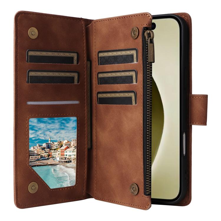 For iPhone 16 Pro Multifunctional Multi-Card Wallet Phone Leather Case