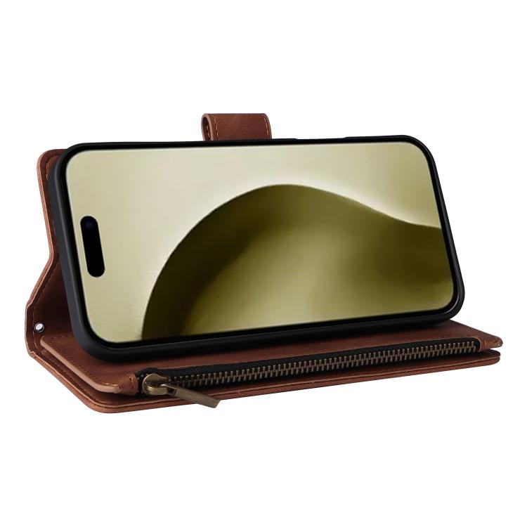 For iPhone 16 Pro Multifunctional Multi-Card Wallet Phone Leather Case