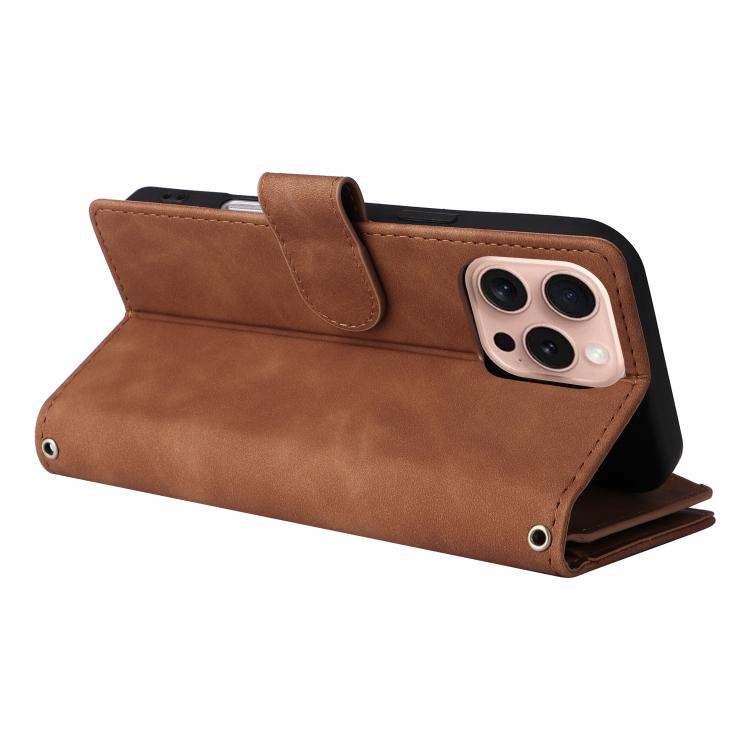 For iPhone 16 Pro Multifunctional Multi-Card Wallet Phone Leather Case