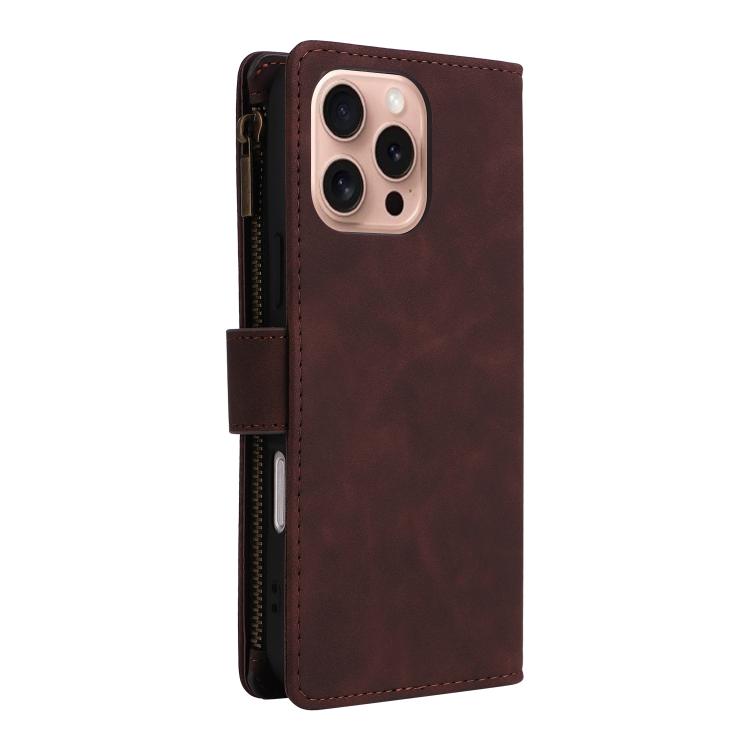 For iPhone 16 Pro Multifunctional Multi-Card Wallet Phone Leather Case