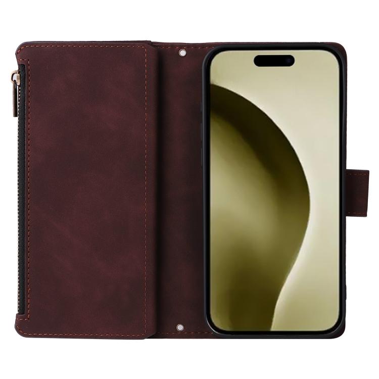 For iPhone 16 Pro Multifunctional Multi-Card Wallet Phone Leather Case