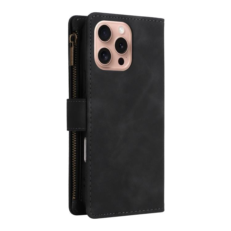 For iPhone 16 Pro Multifunctional Multi-Card Wallet Phone Leather Case