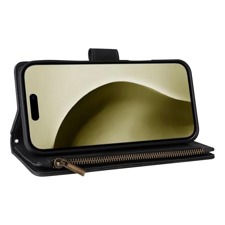 For iPhone 16 Pro Multifunctional Multi-Card Wallet Phone Leather Case