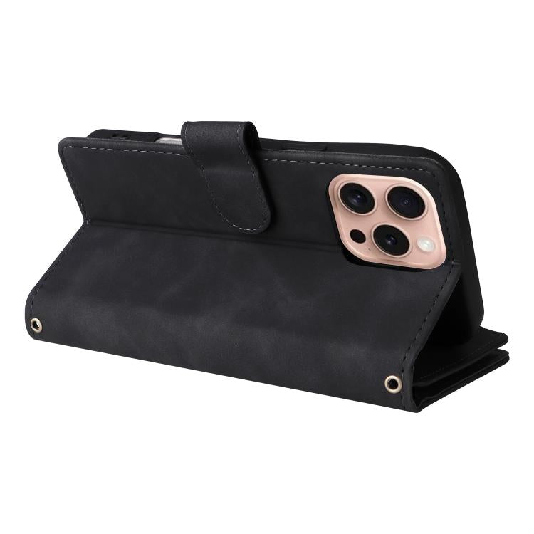 For iPhone 16 Pro Multifunctional Multi-Card Wallet Phone Leather Case