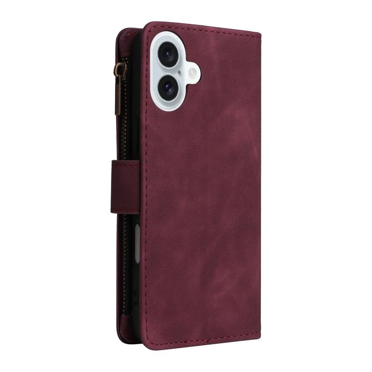 For iPhone 16 Plus Multifunctional Multi-Card Wallet Phone Leather Case