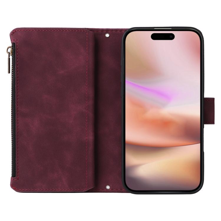 For iPhone 16 Plus Multifunctional Multi-Card Wallet Phone Leather Case