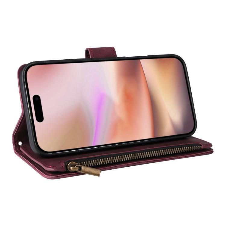For iPhone 16 Plus Multifunctional Multi-Card Wallet Phone Leather Case
