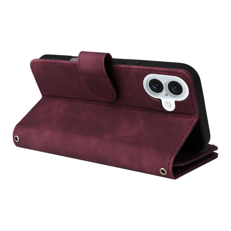 For iPhone 16 Plus Multifunctional Multi-Card Wallet Phone Leather Case