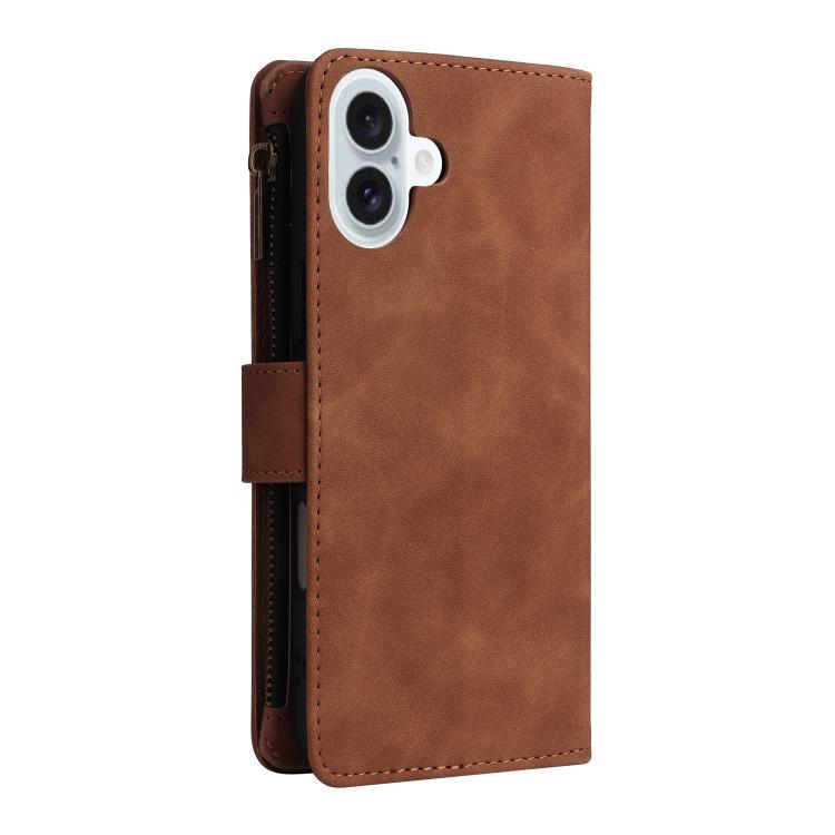 For iPhone 16 Plus Multifunctional Multi-Card Wallet Phone Leather Case