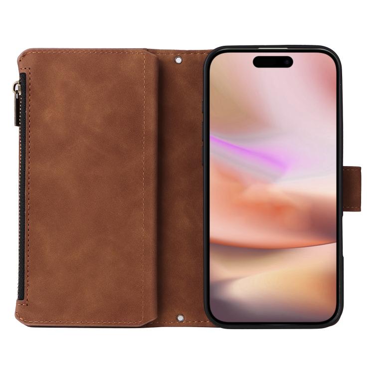 For iPhone 16 Plus Multifunctional Multi-Card Wallet Phone Leather Case