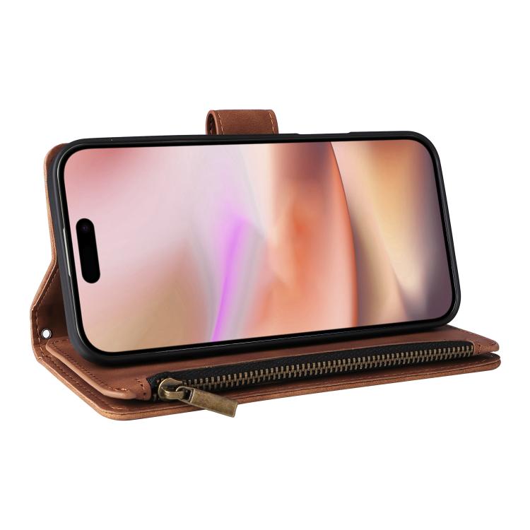 For iPhone 16 Plus Multifunctional Multi-Card Wallet Phone Leather Case