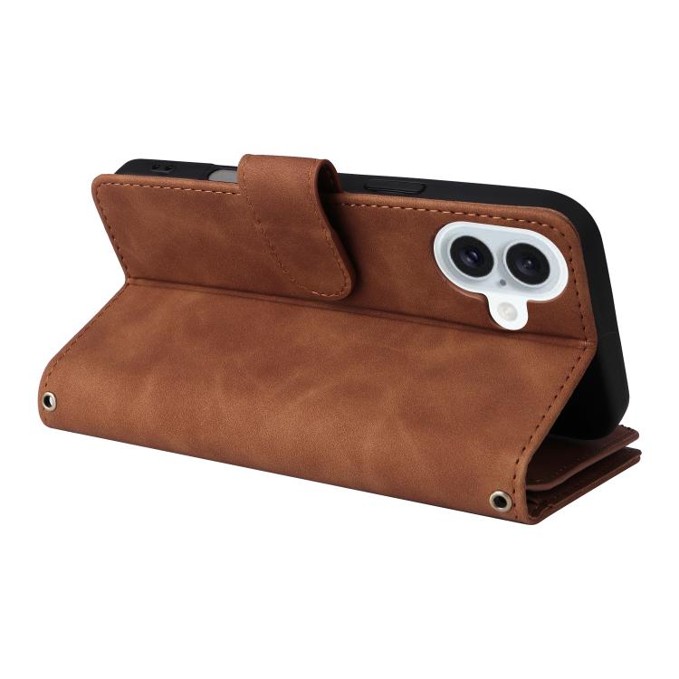 For iPhone 16 Plus Multifunctional Multi-Card Wallet Phone Leather Case
