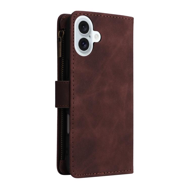 For iPhone 16 Plus Multifunctional Multi-Card Wallet Phone Leather Case