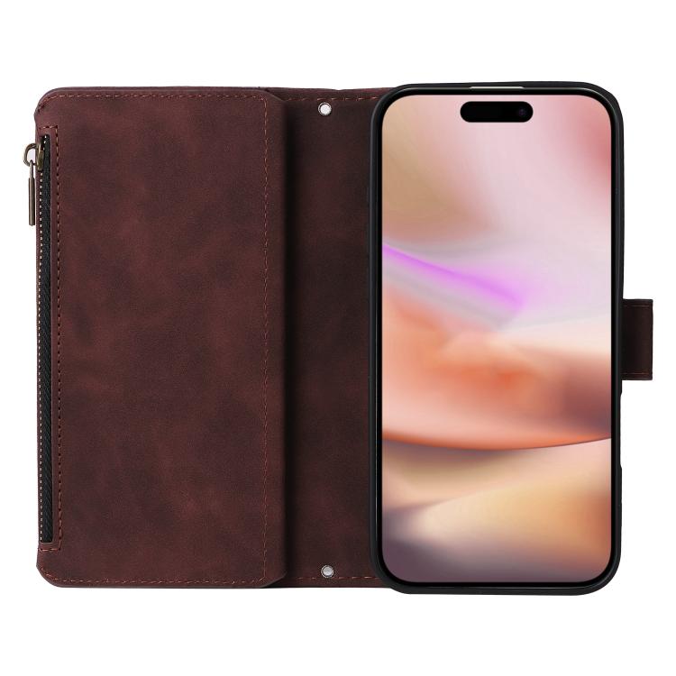 For iPhone 16 Plus Multifunctional Multi-Card Wallet Phone Leather Case