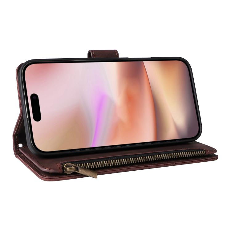 For iPhone 16 Plus Multifunctional Multi-Card Wallet Phone Leather Case