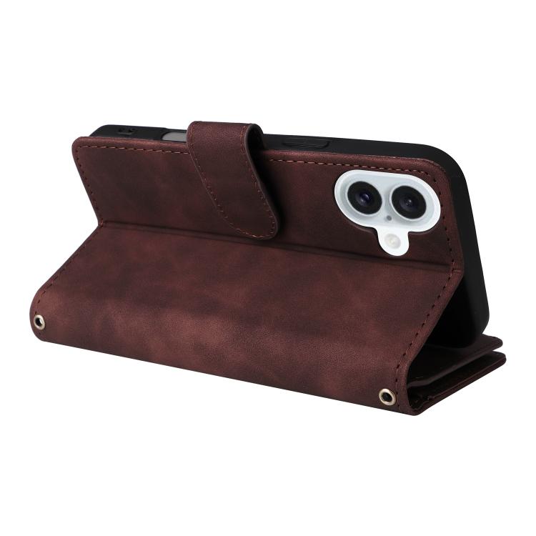 For iPhone 16 Plus Multifunctional Multi-Card Wallet Phone Leather Case