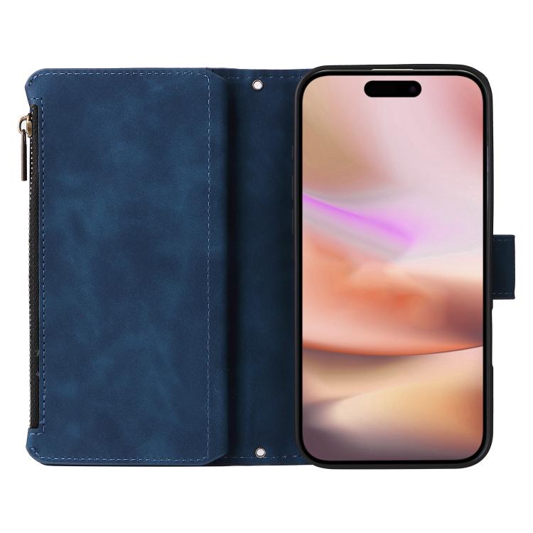 For iPhone 16 Plus Multifunctional Multi-Card Wallet Phone Leather Case