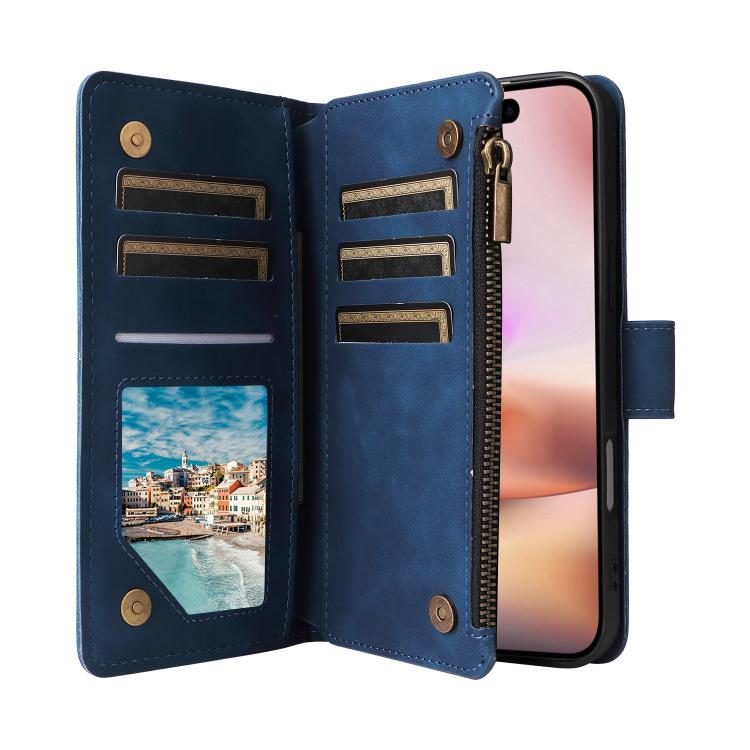 For iPhone 16 Plus Multifunctional Multi-Card Wallet Phone Leather Case