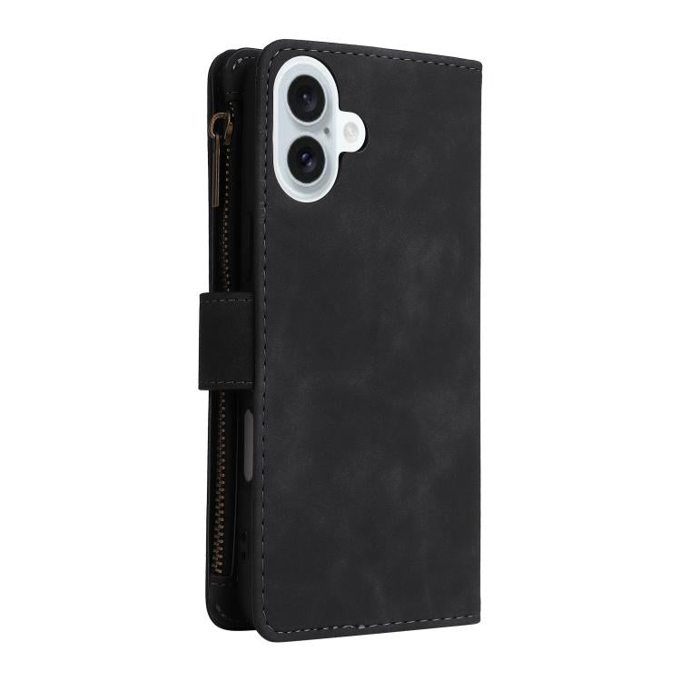 For iPhone 16 Plus Multifunctional Multi-Card Wallet Phone Leather Case