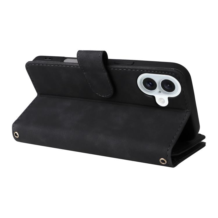 For iPhone 16 Plus Multifunctional Multi-Card Wallet Phone Leather Case