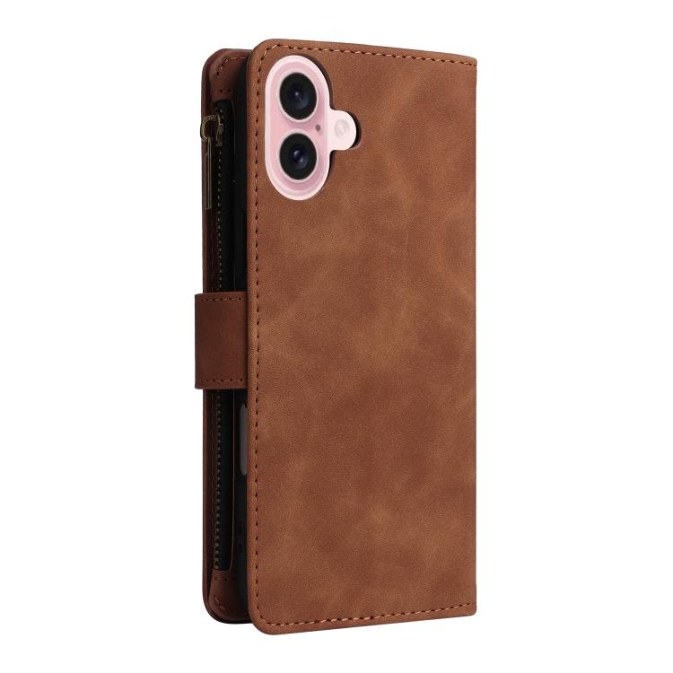 For iPhone 16 Multifunctional Multi-Card Wallet Phone Leather Case