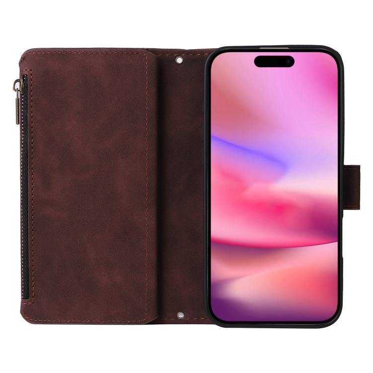 For iPhone 16 Multifunctional Multi-Card Wallet Phone Leather Case