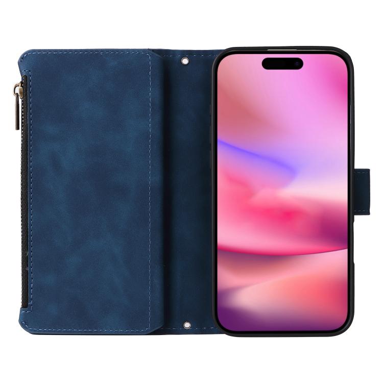 For iPhone 16 Multifunctional Multi-Card Wallet Phone Leather Case