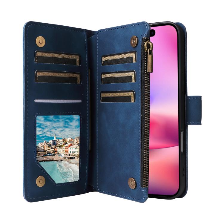 For iPhone 16 Multifunctional Multi-Card Wallet Phone Leather Case