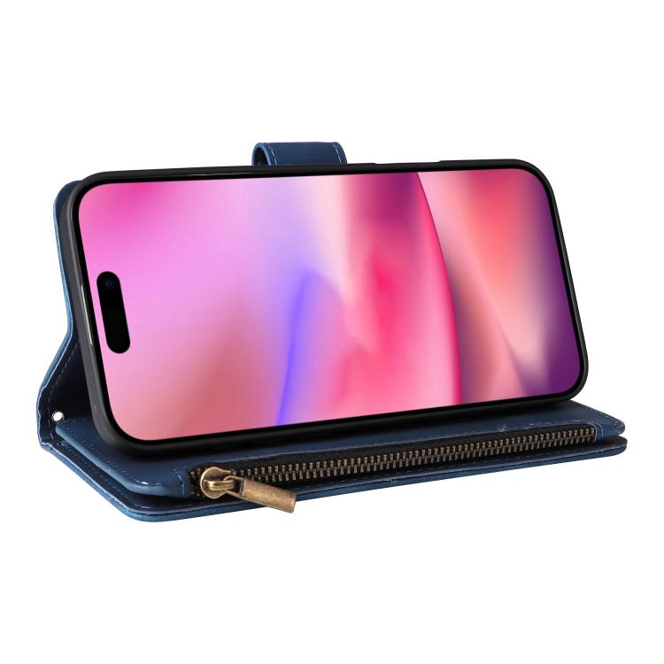 For iPhone 16 Multifunctional Multi-Card Wallet Phone Leather Case