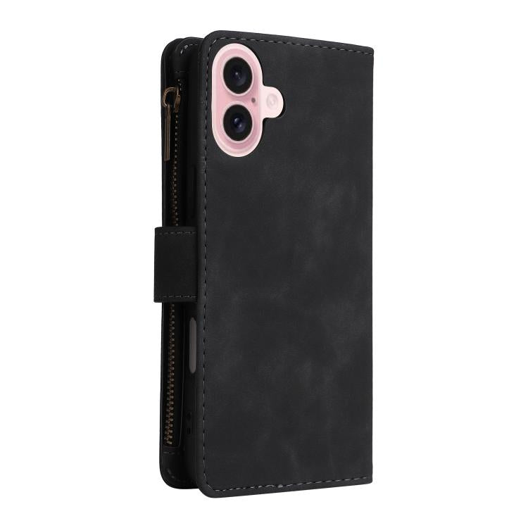 For iPhone 16 Multifunctional Multi-Card Wallet Phone Leather Case