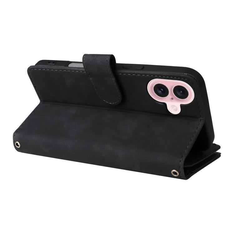 For iPhone 16 Multifunctional Multi-Card Wallet Phone Leather Case