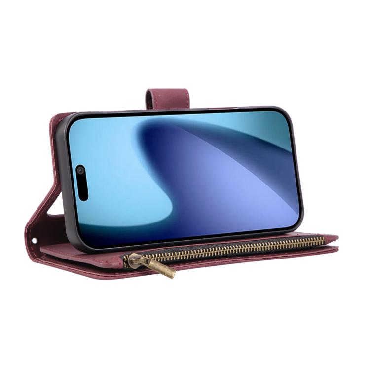 For iPhone 17 Pro Max Multifunctional Multi-Card Wallet Phone Leather Case