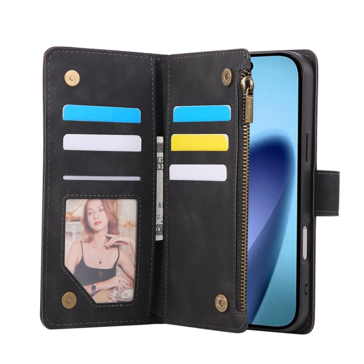 For iPhone 17 Pro Max Multifunctional Multi-Card Wallet Phone Leather Case