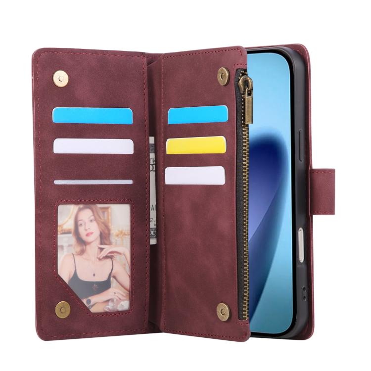 For iPhone 17 Pro Multifunctional Multi-Card Wallet Phone Leather Case