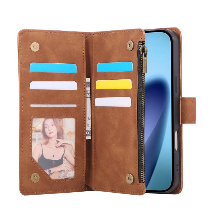 For iPhone 17 Pro Multifunctional Multi-Card Wallet Phone Leather Case