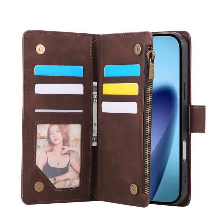 For iPhone 17 Pro Multifunctional Multi-Card Wallet Phone Leather Case