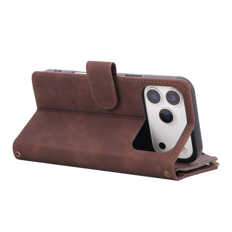 For iPhone 17 Pro Multifunctional Multi-Card Wallet Phone Leather Case