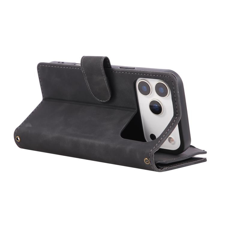 For iPhone 17 Pro Multifunctional Multi-Card Wallet Phone Leather Case