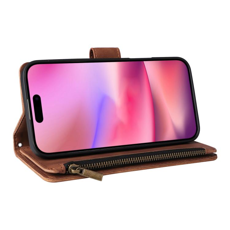 For iPhone 17 Multifunctional Multi-Card Wallet Phone Leather Case