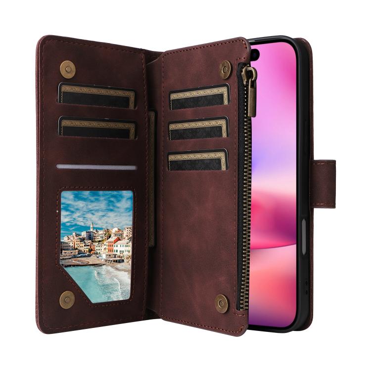 For iPhone 17 Multifunctional Multi-Card Wallet Phone Leather Case