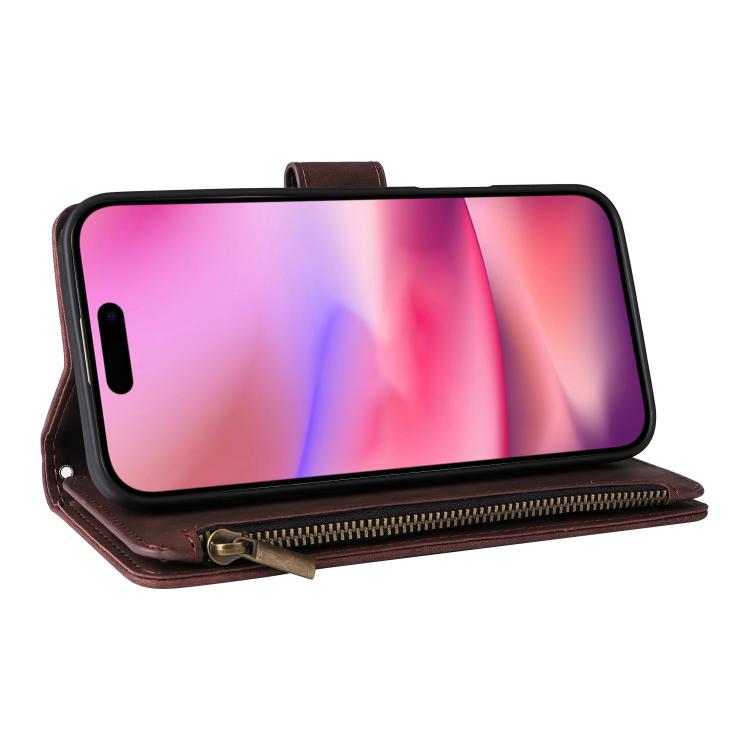 For iPhone 17 Multifunctional Multi-Card Wallet Phone Leather Case