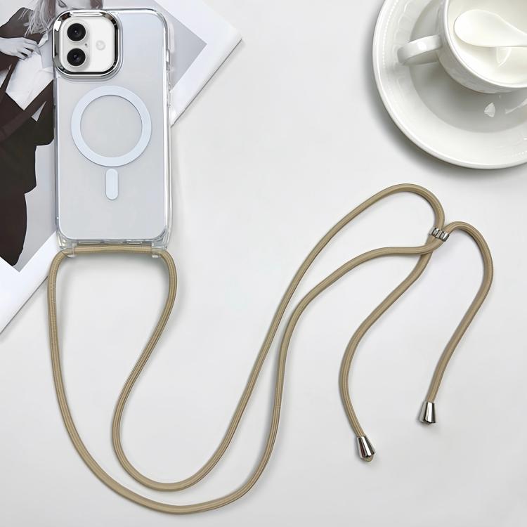 For iPhone 16 MagSafe Magnetic PC + TPU Phone Case with Lanyard