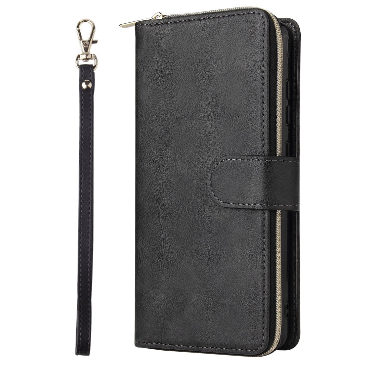 For Redmi Note 12 4G Global 9-Card Slots Zipper Wallet Bag Leather Phone Case