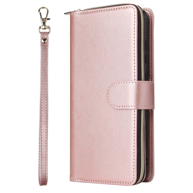 For Redmi Note 12 4G Global 9-Card Slots Zipper Wallet Bag Leather Phone Case