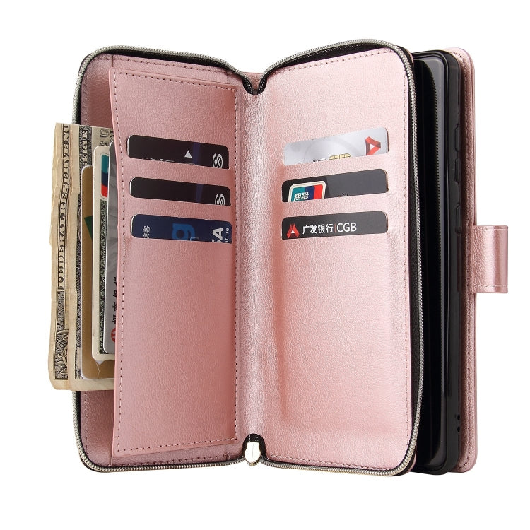 For Redmi Note 12 4G Global 9-Card Slots Zipper Wallet Bag Leather Phone Case