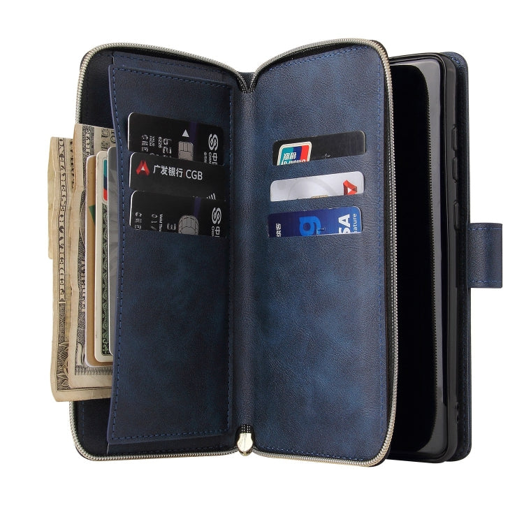 For Redmi Note 12 4G Global 9-Card Slots Zipper Wallet Bag Leather Phone Case