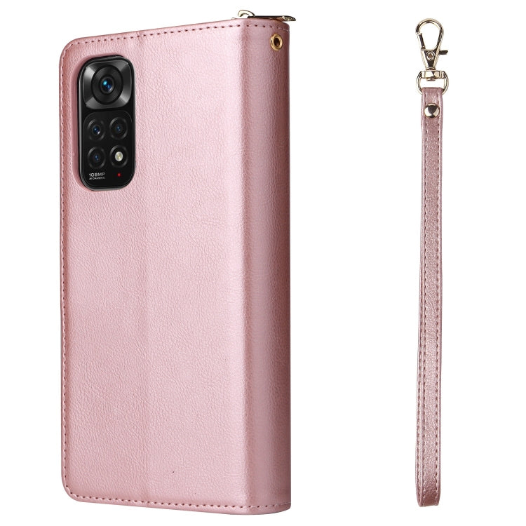 For Redmi Note 11 Pro Global 9-Card Slots Zipper Wallet Bag Leather Phone Case