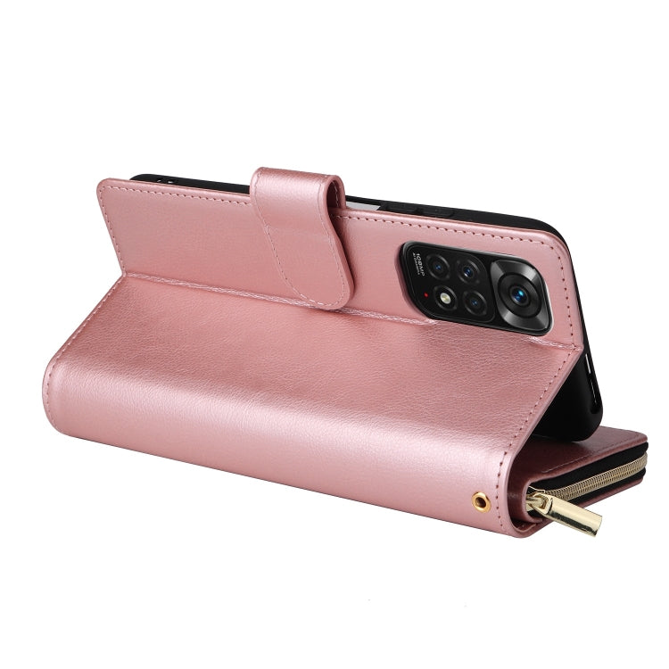 For Redmi Note 11 Pro Global 9-Card Slots Zipper Wallet Bag Leather Phone Case